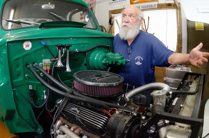 Philip Holmes, a Market Street resident of about 35 years, began work on this wholly unique truck in 2002, which includes a 1951 Ford welded to a 1983 Chevrolet 4x4 frame.