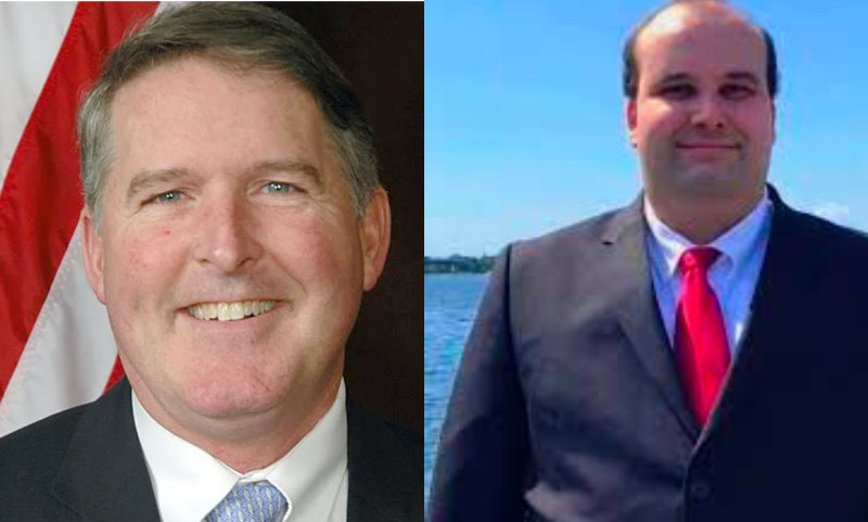 Rep. Jay Edwards (left) and challenger Christopher Borden, of Tiverton.