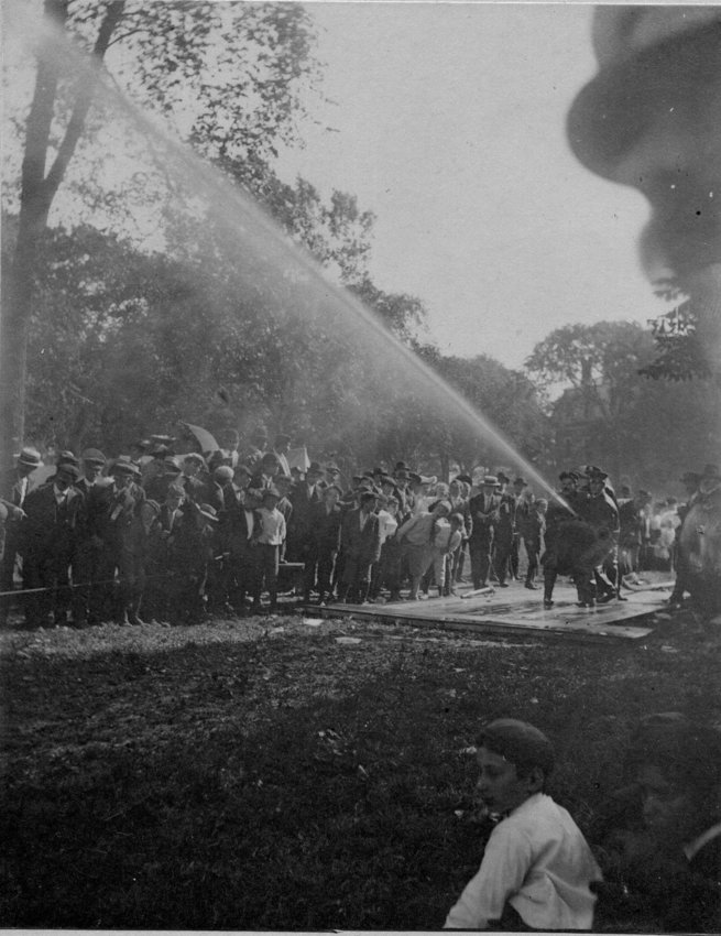 A photo depicts Bristol&rsquo;s Firemen&rsquo;s Muster from Sept 3, 1906. This year, however, will not feature the water battle.