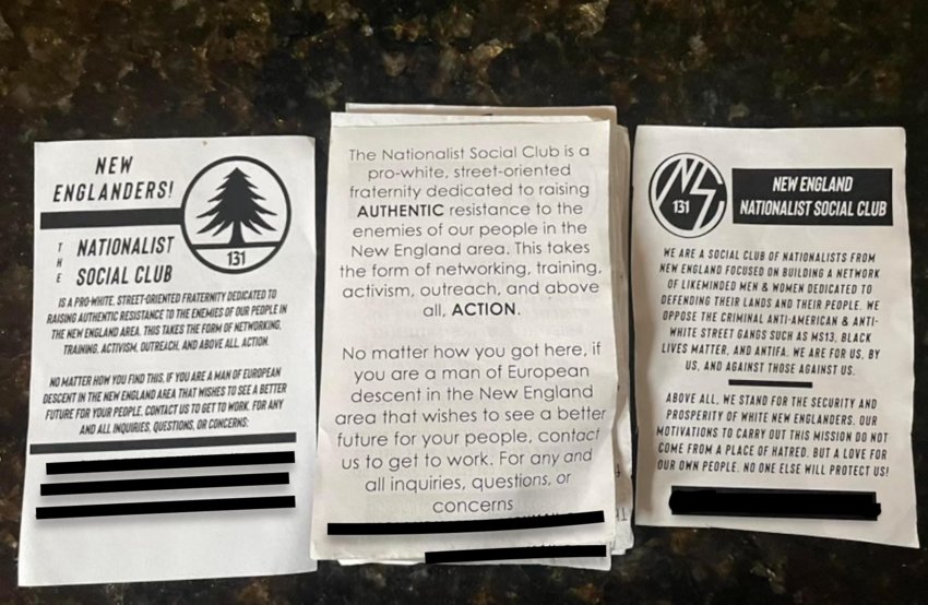 A reader submitted a photo of three versions of a flier found throughout downtown Bristol on July 5 and 6. We have blocked out the contact information provided on the fliers.