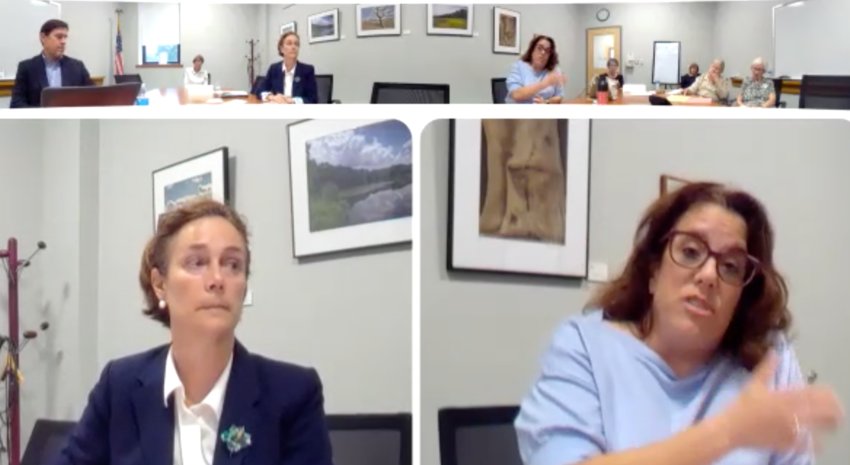 Democratic candidates for the RI Senate District 32 seat Susannah Holloway (left) and Pam Lauria share their thoughts during a recent online forum.