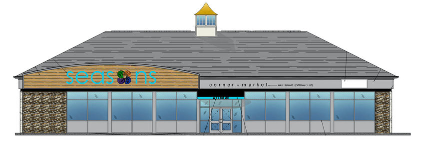 An architectural rending of the proposed Seasons Corner Market.