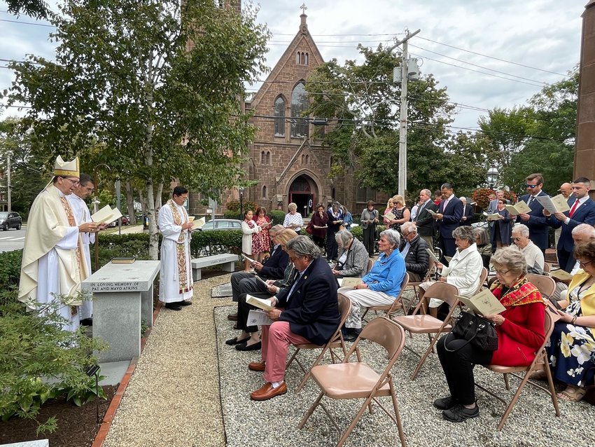 St. Michael&rsquo;s parishioners gathered for the rededication of their redesigned Memorial Garden. Presiding over the service was Right Revd. Nicholas Knisely, Bishop of the Episcopal Diocese of Rhode Island; the Revd. Deacon James Kelliher, the Bishop&rsquo;s Chaplain; and the Revd. Canon Michael J. Horvath, Rector of St. Michael&rsquo;s.