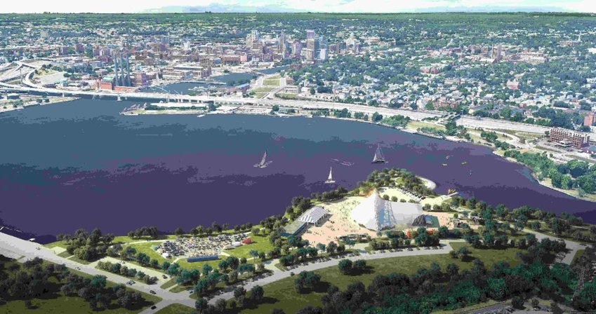 Rendering of the proposed new permanent concert venue at the East Providence waterfront off Veterans Memorial Parkway.