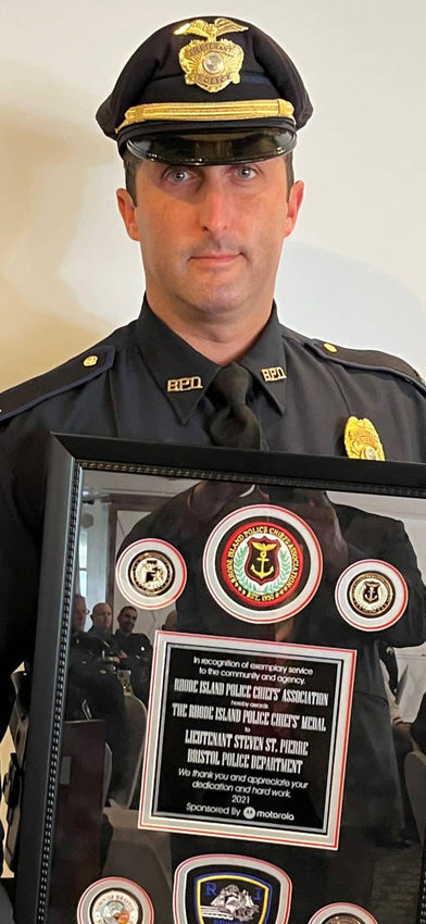 Bristol Police Lt. Steven St. Pierre has been recognized with the Rhode Island Police Chiefs&rsquo; Association's 2021 Exemplary Service Award.