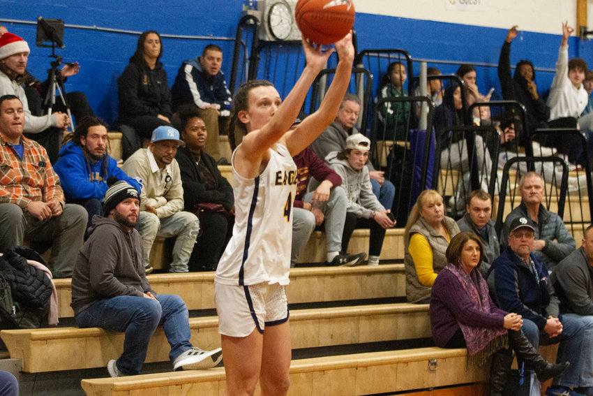 Maddie Gill, shown in a recent regular season game, played a key role in the Eagles' victories in the Notre Dame Fairfield Holiday Tournament last week.