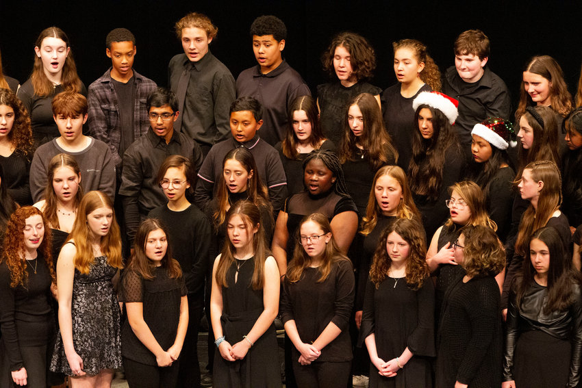 Barrington Middle School students sing classic songs at the recent holiday concert.