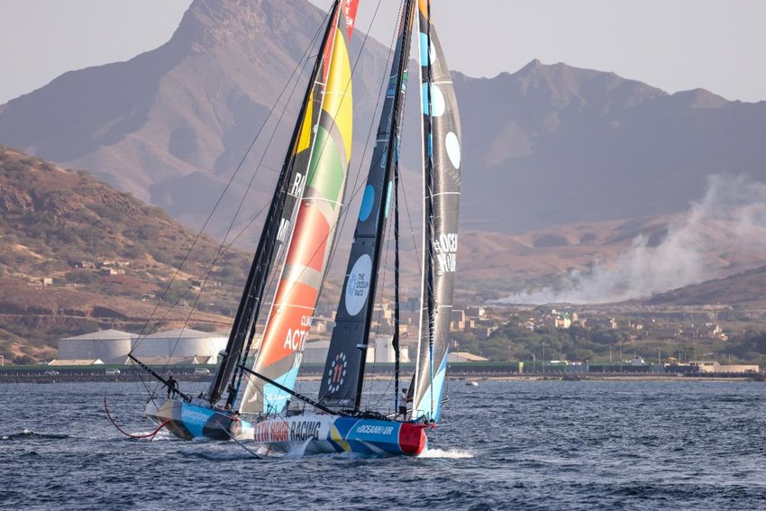 Charlie Enright and the 11th Hour Racing crew set off from Cabo Verde on the start of Leg 2 of the Ocean Race.