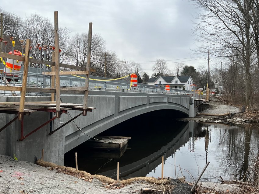 A view of the reconstructed Hunts Mills Bridge on Thursday, Feb. 9, 2023, looking south towards Seekonk.