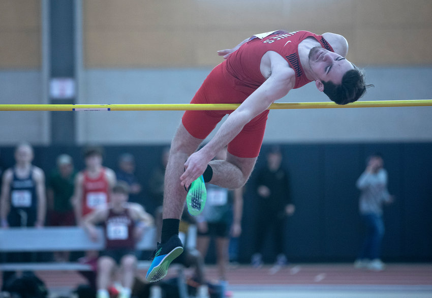 East Providence High School's Dylan Slavick placed seventh in the boys' high jump at the 2023 New England Indoor Track and Field Championship meet Saturday, March 4, in Boston.