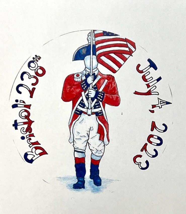 Luke Daniel, a 15-year-old sophomore at Mt. Hope High School, designed the button that was deemed the overall winner, featuring a majestic looking Revolutionary War soldier holding the flag.