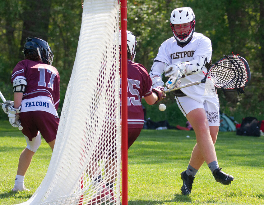 Jacob Cross shoots and scores during the Wildcats 13-1 victory over Cape Cod Tech on Friday.