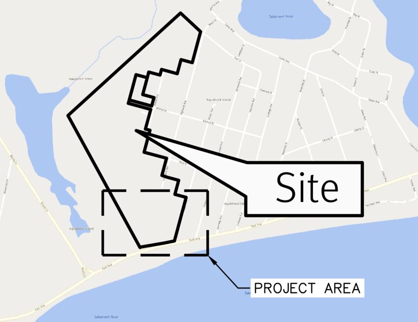 This map shows the location of the property owned by AP Enterprise as well as the approximate position of the project area.