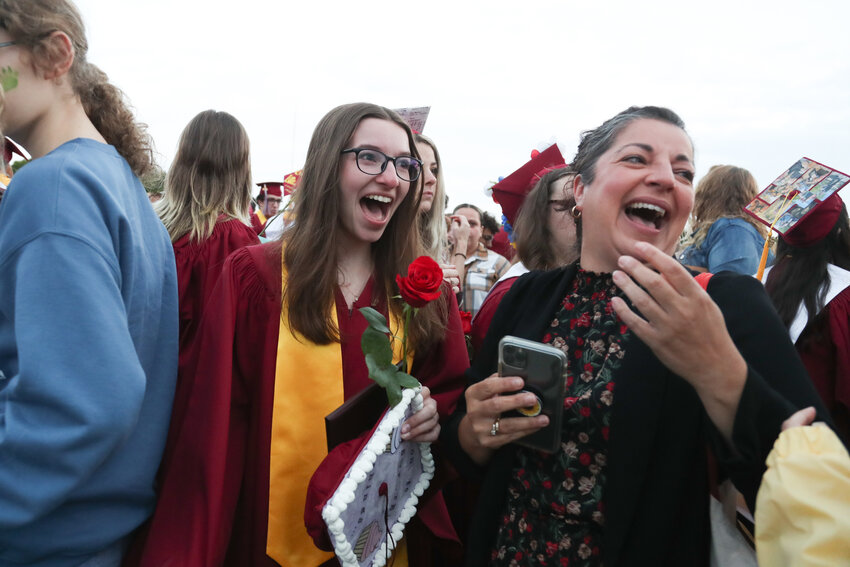 Adrienne Durand celebrates her graduation with family.