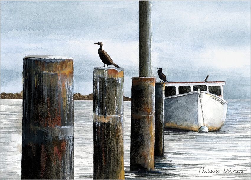 Warren artist Arianne Del Rios&rsquo;s work, titled &ldquo;A Good Day for Fishing&rdquo;.