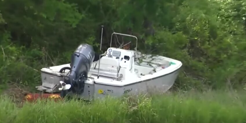 A news photo of the boat aground near Cadman&rsquo;s Neck, taken Thursday, June 25, 2020.