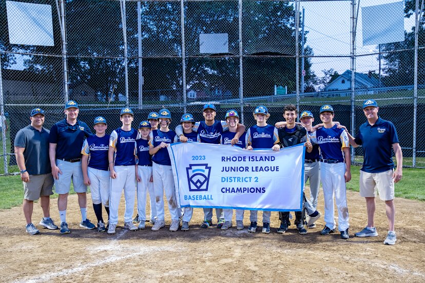 Pictured are (from left to right) Coach Pete Romano, Coach Will LoVerme, Nate Romano, Zachary Sheinberg, Jay Barrass, Max Boyajian, Tommy Coutant, Charlie Lucas, Jordan Burns, Cole Fluet, Finn LoVerme, Anthony Fede, Ollie Cope, and James Palmieri, and Coach Pete Lucas.
