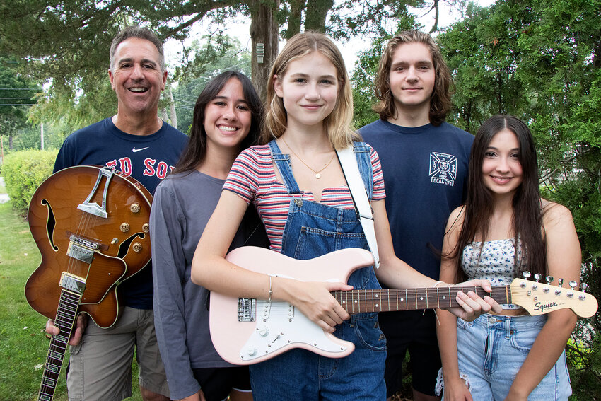 Mt. Hope High School Choral Director, David Lauria, with (l-r) Kylie Rolando, Casey Ruth Little, Nick Perry, and Hannah de Jesus, spoke about the new album &ldquo;Staring at the Milky Way,&rdquo; which includes 11 original songs written, performed, and produced entirely by students.