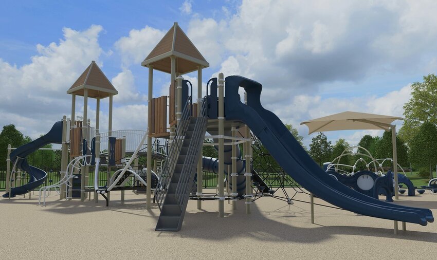 Architectural rendering of what the new-and-improved, adaptive and inclusive playground off Turnpike Avenue will look like.