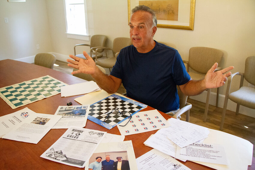 Paul De Luca, aka &ldquo;Mr. Paul,&rdquo; explains his educational chess program for young students in the conference room at the Leonard Brown House at Glen Farm. He&rsquo;s hoping to revitalize his chess camp for kids ages 4-10 starting next Monday, Aug. 7. He&rsquo;s also hosting an informational program for parents this Saturday at the Brown House.