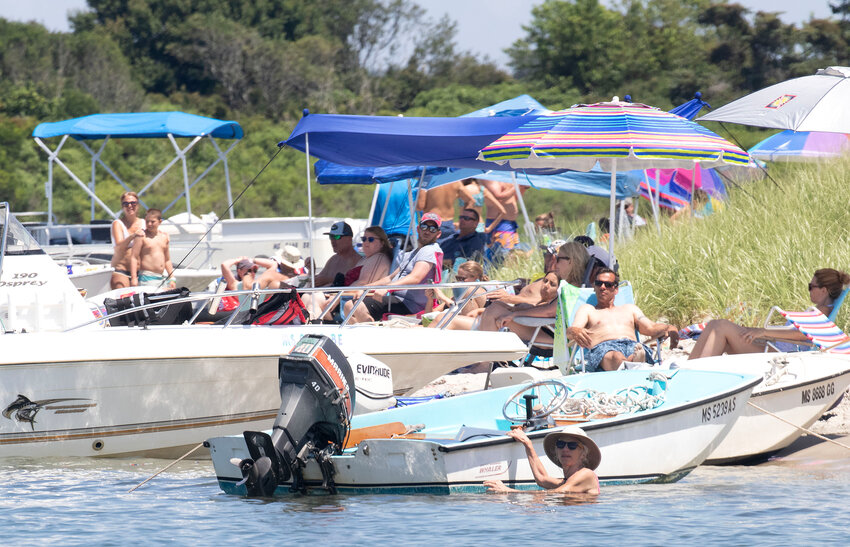 Boats line up tightly along Westport&rsquo;s &lsquo;boat beach&rsquo; one recent Saturday afternoon.