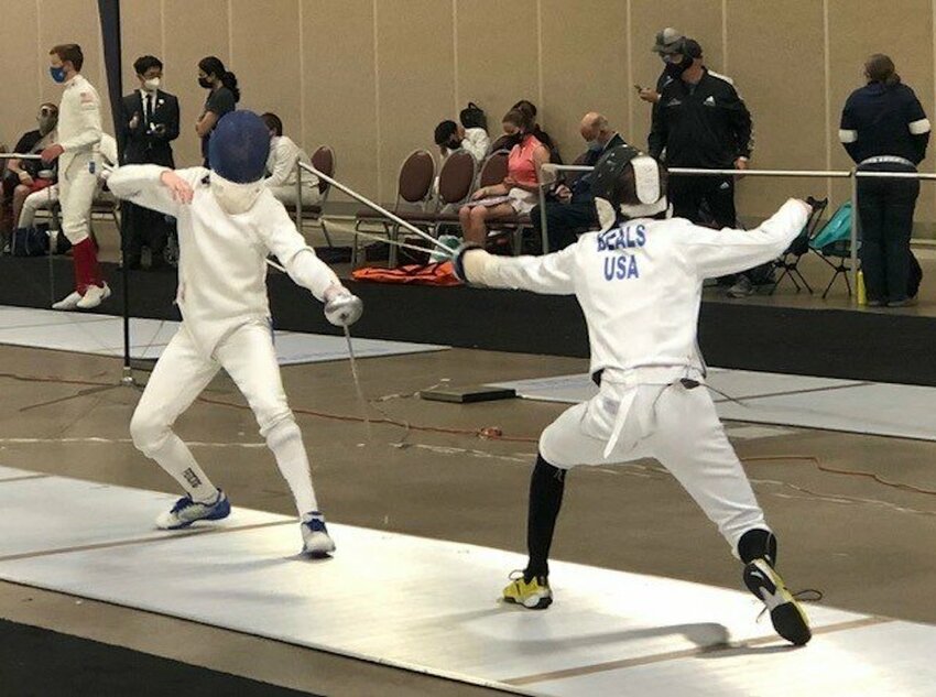 Rumford's Alden Beals competes for the East Providence-based Rhode Island Fencing Academy at a recent tournament.