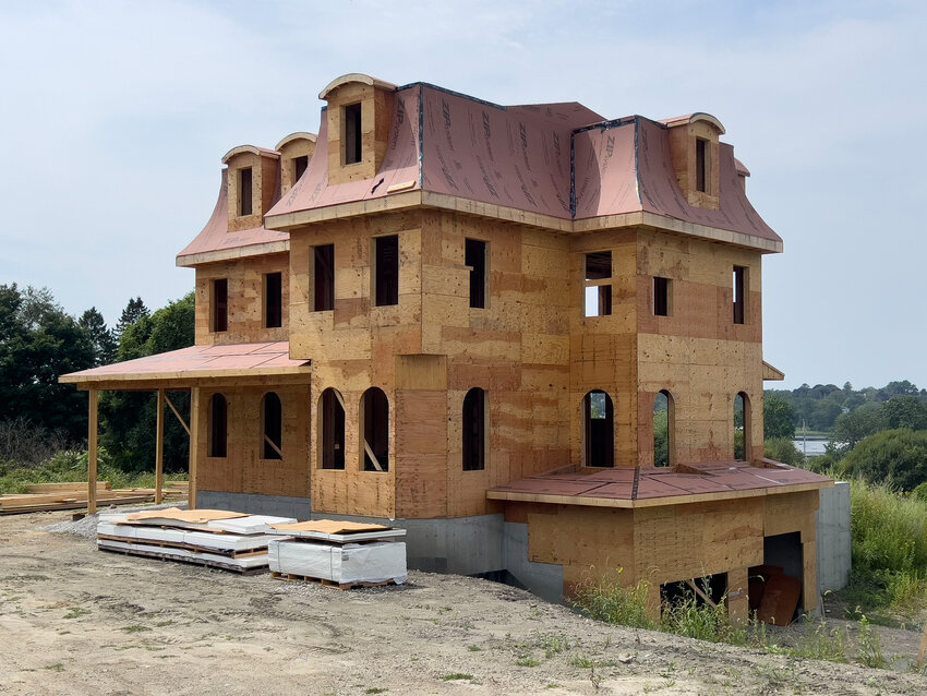 This house, currently under construction on Main Road in Tiverton, has occupied owner Mattye Dewhirst&rsquo;s imagination for many years.