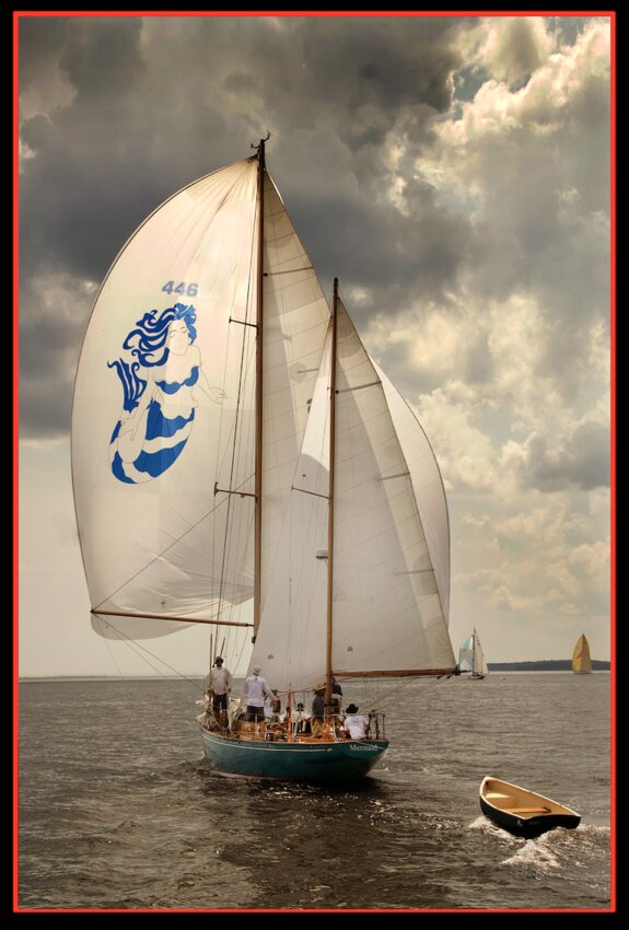 Yacht Mermaid, designed by Olin Stevens and&nbsp;built by Paul Luke, is pictured sailing on Penobscot Bay, Maine.