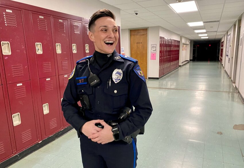 Tiverton SRO Jackie Smaldone is being praised for her work at Tiverton High School, though the town and school committee haven&rsquo;t yet settled on an MOU.