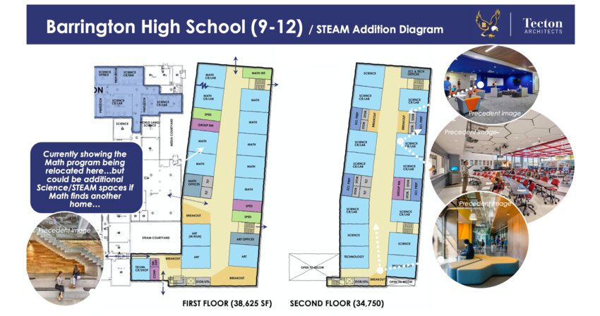 According to the Sept. 20 presentation, the BHS addition would use the space currently filled by the teachers&rsquo; parking lot near the eastern end of the building.