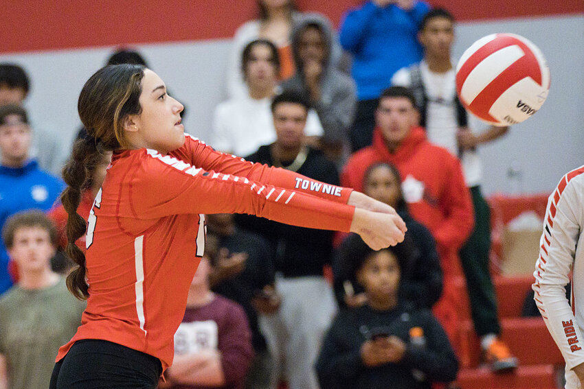 Daniella Escudero and her EPHS mates remained unbeaten in Division II girls' volleyball after the Townies defeated Cumberland 3-1 on the road Monday night, Oct. 16.
