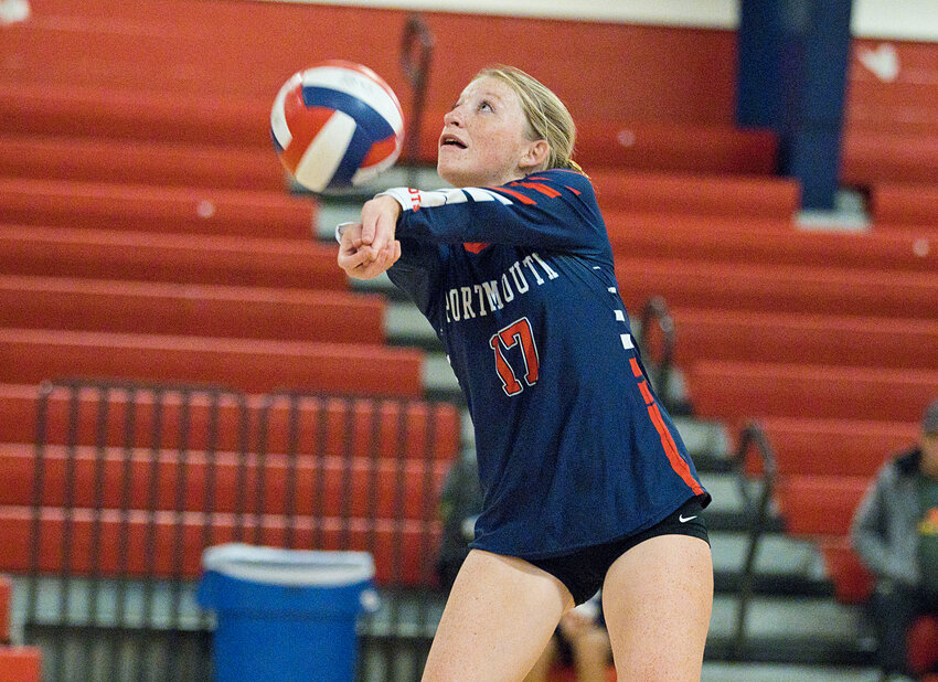 The Patriots&rsquo; Avery Pelletier bumps the ball up during Tuesday&rsquo;s win against West Warwick at home.