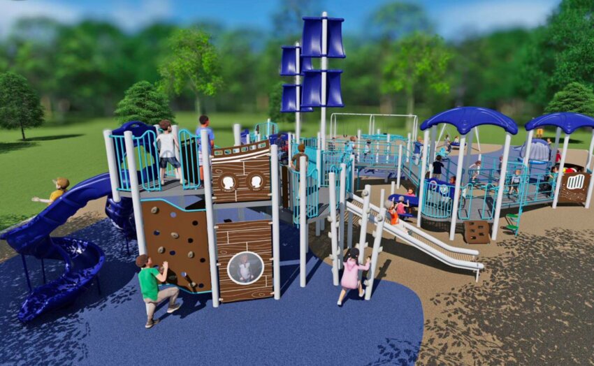 An artist's rendering of the new playground planned for the Central Village, at the Town Hall Annex.