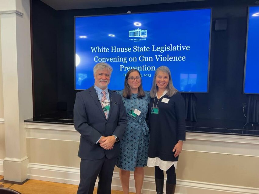 Rhode Island legislators Representatives Jason Knight, Justine A. Caldwell and Jennifer Boylan (from left to right) attended a White House State Legislative Convening on Gun Violence Prevention on Dec. 13. Knight and Boylan represent East Bay communities.
