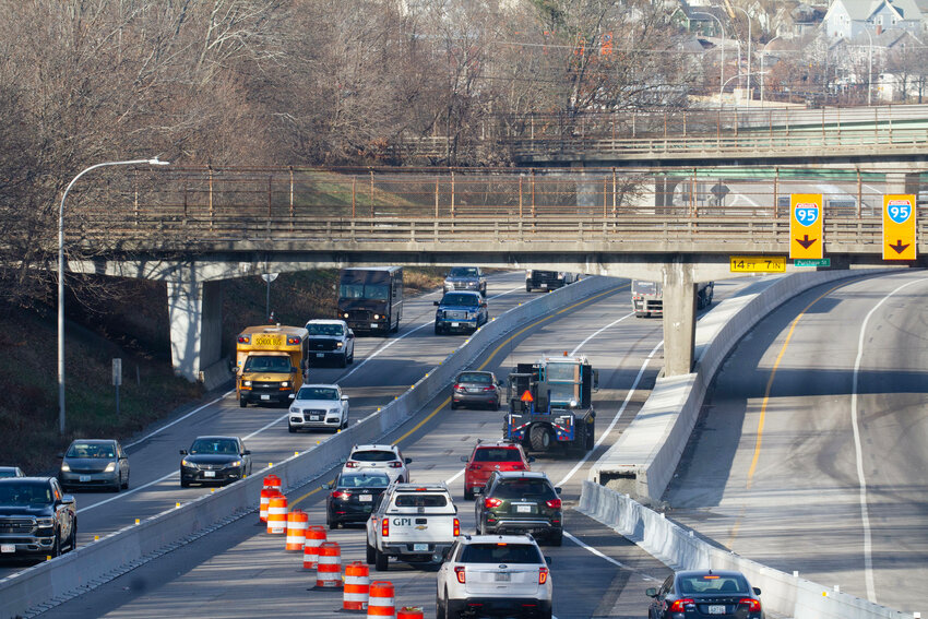 Shots of the new westbound bypass lanes created on the easterly side of the Washington Bridge on Friday, Dec. 15.