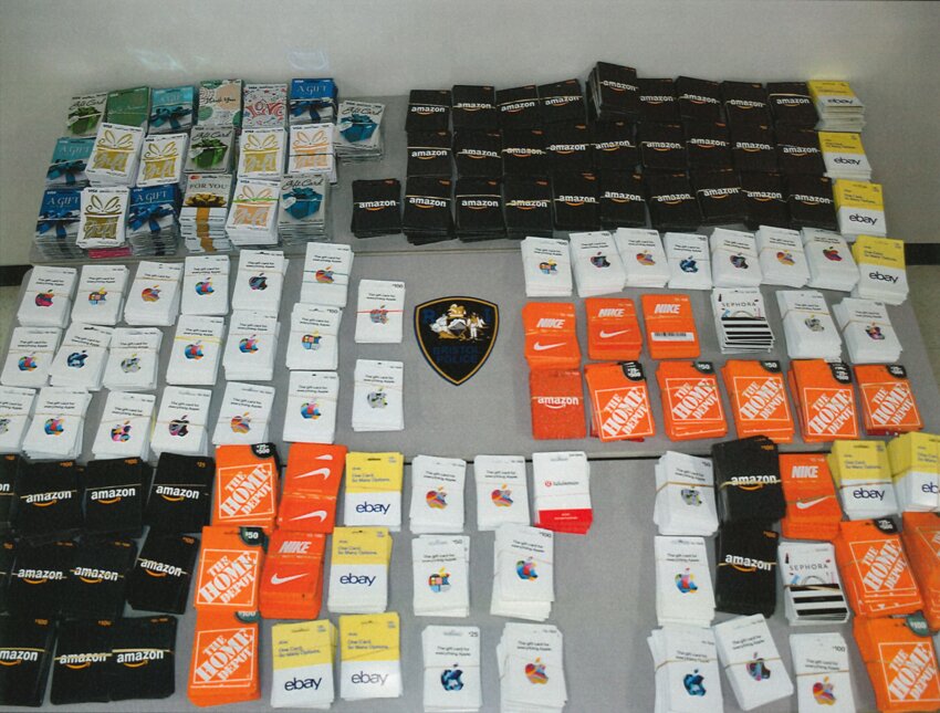 The two suspects were caught with over 3,200 gift cards in their vehicle, thanks to the vigilance of local CVS staff.