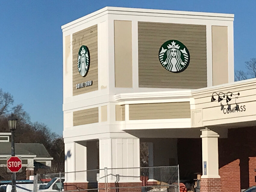 The new Starbucks, located toward the center of the Barrington Shopping Center, will be the first restaurant or coffeeshop in town to feature a drive-through lane.