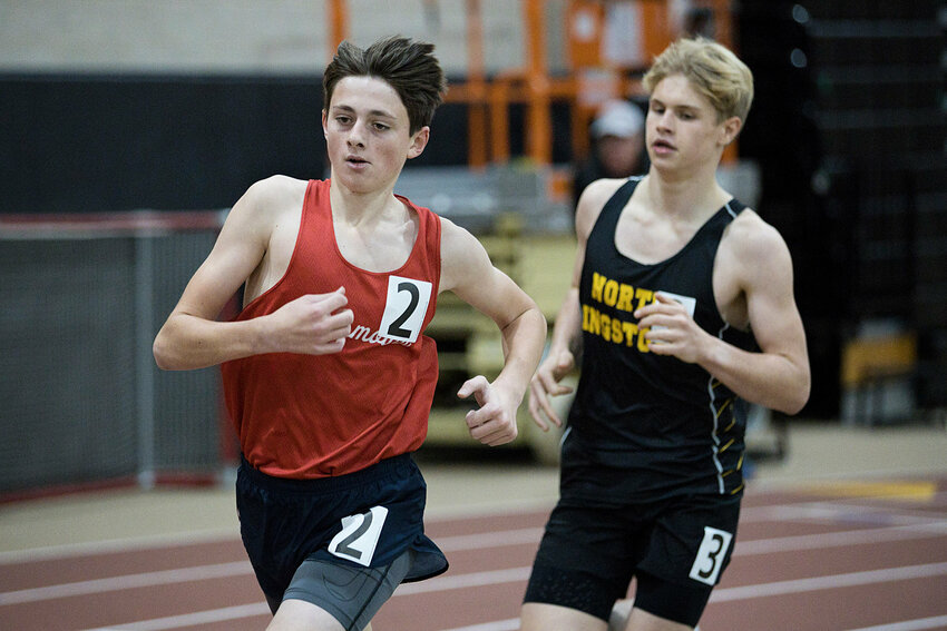 Portsmouth High&rsquo;s Sean Gray, here competing in a meet last year, took first place in the 1,500-meter run at the Southern Division Championship meet at Providence Career &amp; Technical Academy on Sunday.