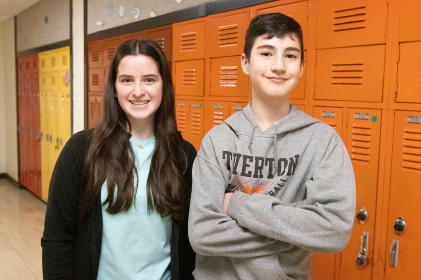 Tiverton Middle School students Abby Gilfillen and Luca Palumbo