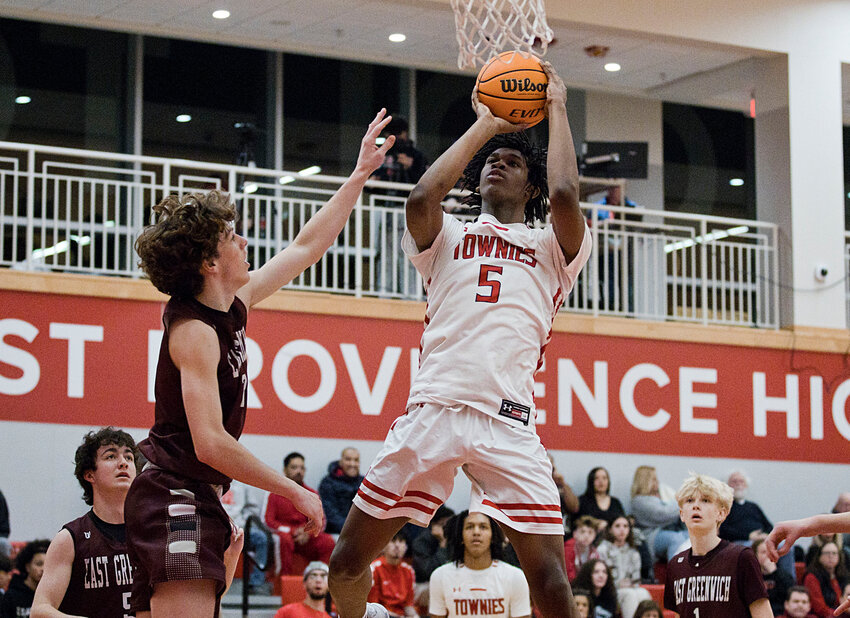 Kenaz Ochgwu led the EPHS boys' hoopsters past LaSalle Thursday night, Feb. 15, likely improving both the Townies' Division I and Open State Tourney lots.