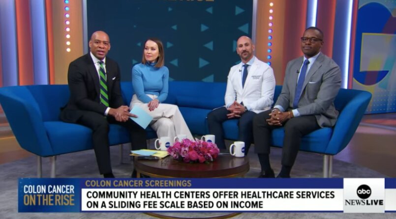 (L-R): GMA3 hosts DeMarco Morgan and Eve Pilgrim, with Dr. Paulo Pacheco and Dr. Darien Sutton, an ABC News Medical Correspondent.