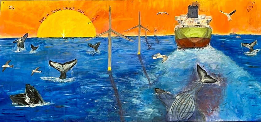 Barrington Middle School won first place in the Wyland Foundation National Mural Competition for its painting that shares a message of conservation and protection of whales.