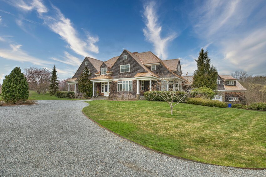 The five-bedroom home sits on the former site of a 67-acre saltwater farm.