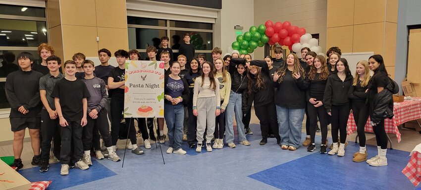 A group of eighth-graders helped with the recent Pasta Night fund-raiser at Barrington Middle School. The event raised more than $2,000 for the D.C. trip.