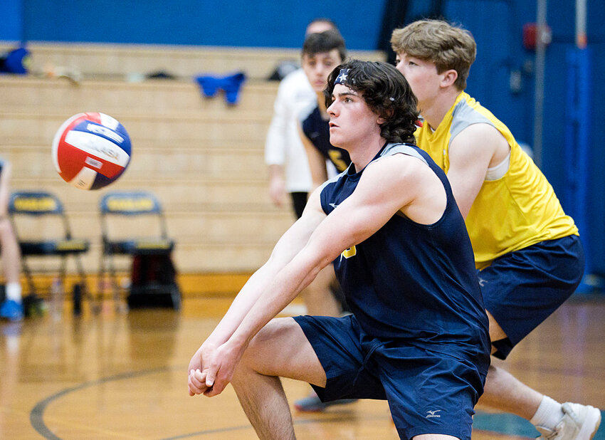 Cam Kelley, shown in a match earlier this season, was selected to the All-Tournament team at the Rhody Invitational.