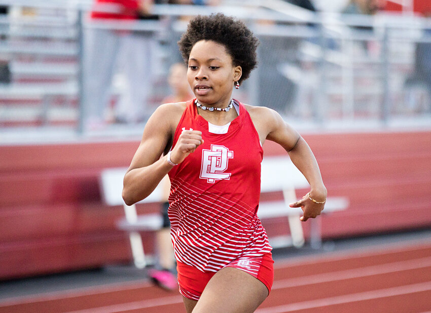 Nazarae Phillip, showing running during an EPHS home meet earlier in the year, won the girls' 100 meter dash at the Classical Classic Saturday, April 27.
