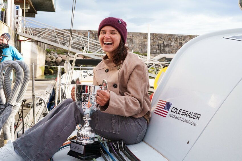 Cole Brauer, the first American woman to sail solo around the world, will speak at Roger Williams University on May 15.
