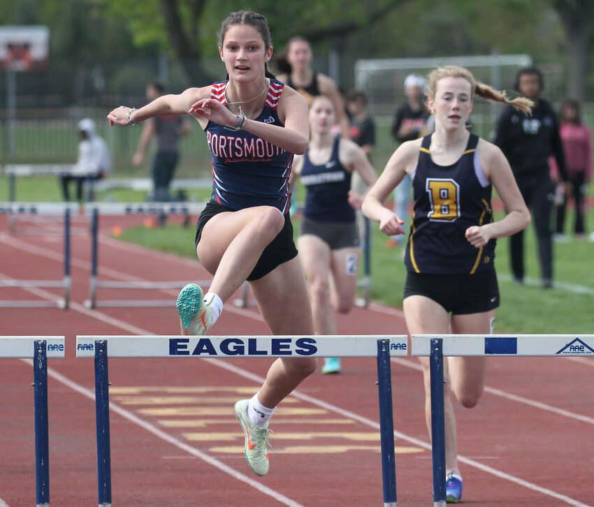 Portsmouth High sophomore Emily DeConto won the 300-meter hurdles in a time of 16.66 seconds at the RIIL Eastern Division Track and Field Championships held Saturday at Barrington High School.