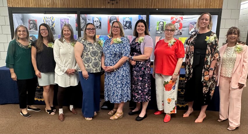 The 2024 City of East Providence &quot;Remarkable Women&quot; honorees included (from left to right: Carole Washington Brown, Stacey Messier, Diana Fairfax, Izilda Fernandes, Laura Jones, Laurie Marchand, Kathy Holahan, Rebecca Warr, Esq. and Angie Lovegrove.