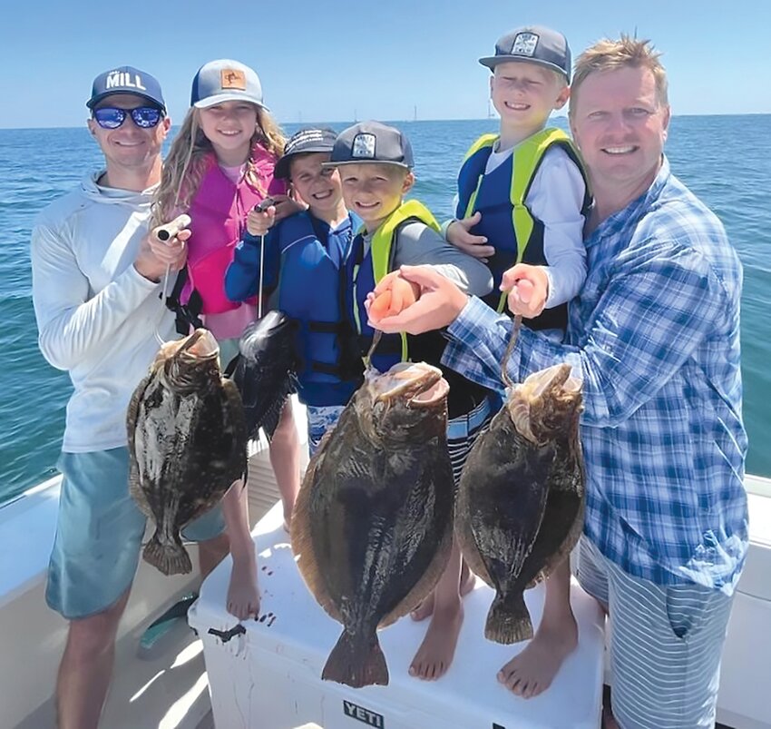 Best 2023 Tournament Team Photo was awarded to team &lsquo;Defiant,&rsquo; led by Eugene Burger, with some nice fluke caught by young anglers. This year, the Block Island Tournament is July 27 and 28.
